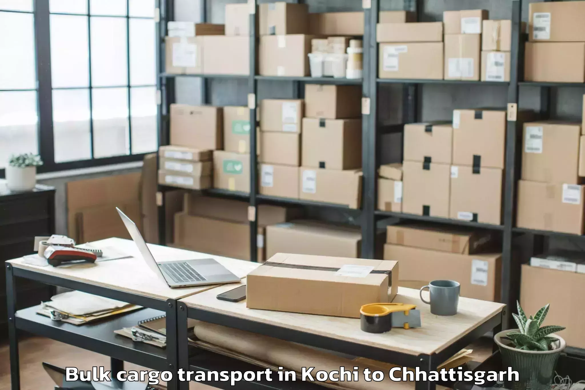 Quality Kochi to Kalinga University Raipur Bulk Cargo Transport